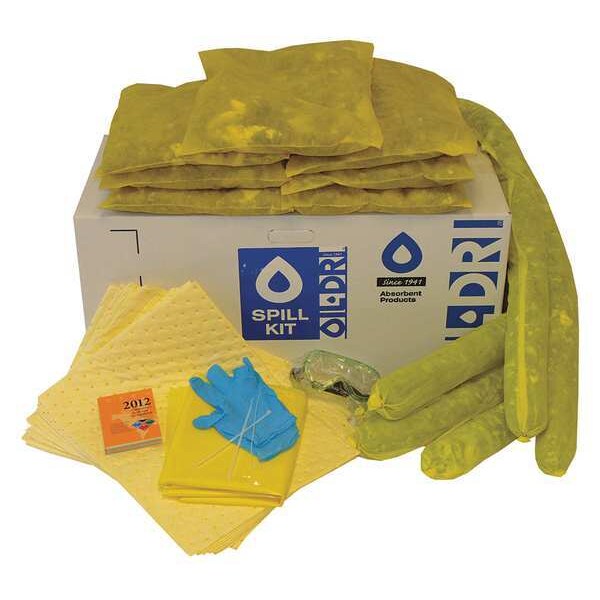 Oil-Dri Spill Kit, 21 gal Volume Absorbed per Kit, 20 gal Capacity, Box, Brown - L90894RG