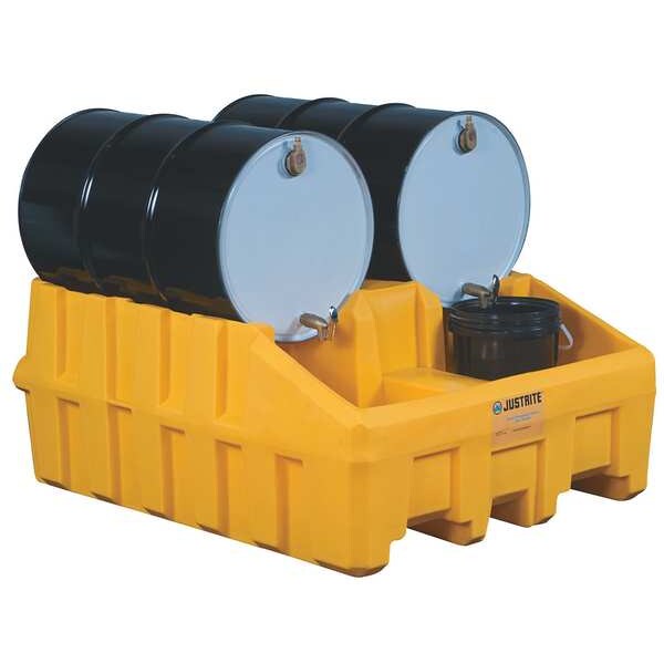 Zoro Select Drum Management System Base Module, Dispensing Well, Forklift Channels, Polyethylene, Yellow - 28666 - 28666