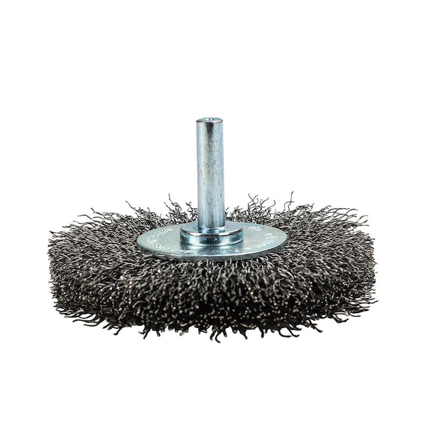 Forney Command PRO Wire Wheel, Crimped, 3 in x .014 in x 1/4 in Shank - 60016