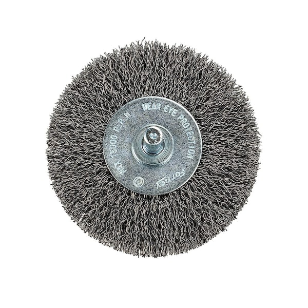 Forney Command PRO Wire Wheel, Crimped, 3 in x .014 in x 1/4 in Shank - 60016