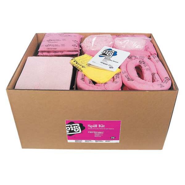 Pig Spill Kit Refill, 108 gal Volume Absorbed per Kit, Not Applicable Capacity, Box, Pink, 199 - KITR304