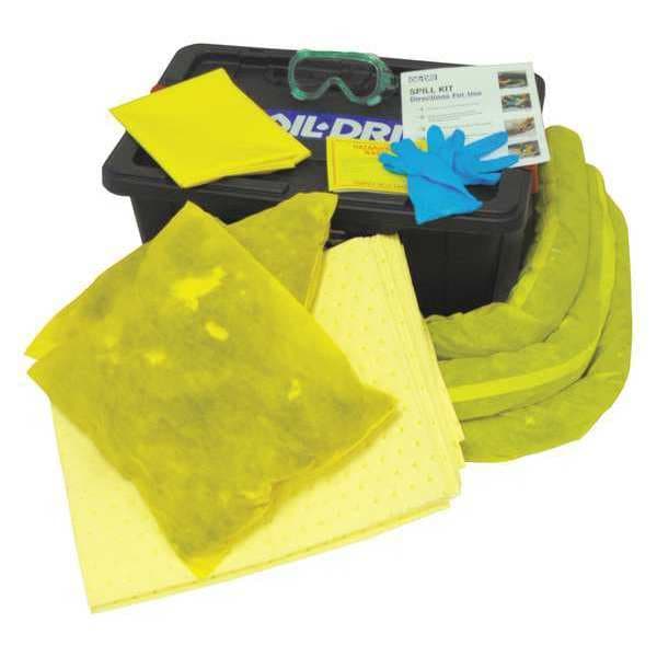 Oil-Dri Spill Kit, 11 gal Volume Absorbed per Kit, 15 gal Capacity, Lab Pack, Yellow - L91415