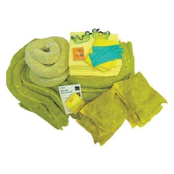 Oil-Dri Spill Kit Refill, 93 gal Volume Absorbed per Kit, 95 gal Capacity, Box, Yellow - L90495R
