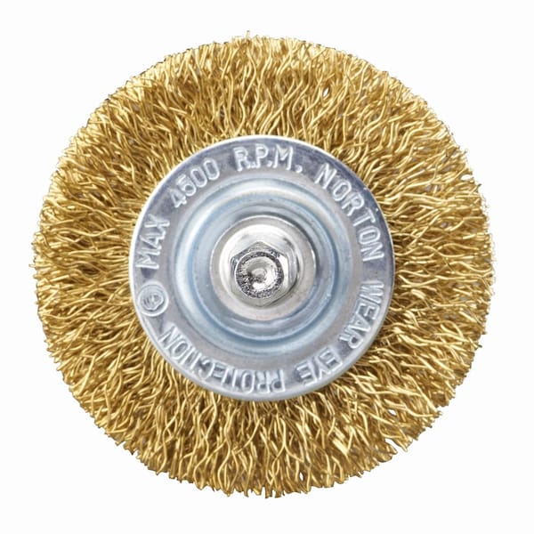Norton Abrasives Norton Clipper 2 in. Coarse Crimped Wire Cup Brush Brass 4500 rpm 1 pc - 70184609159