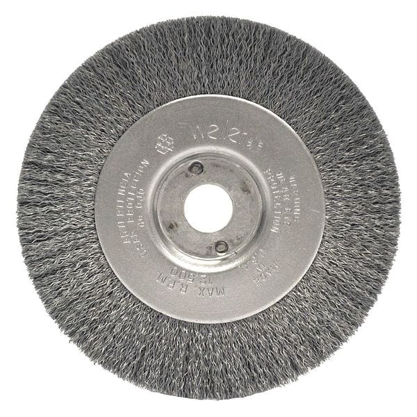 Weiler 4" Narrow Face Crimped Wire Wheel .0118" SS Fill 1/2"-3/8" Arbor Hole - 00184