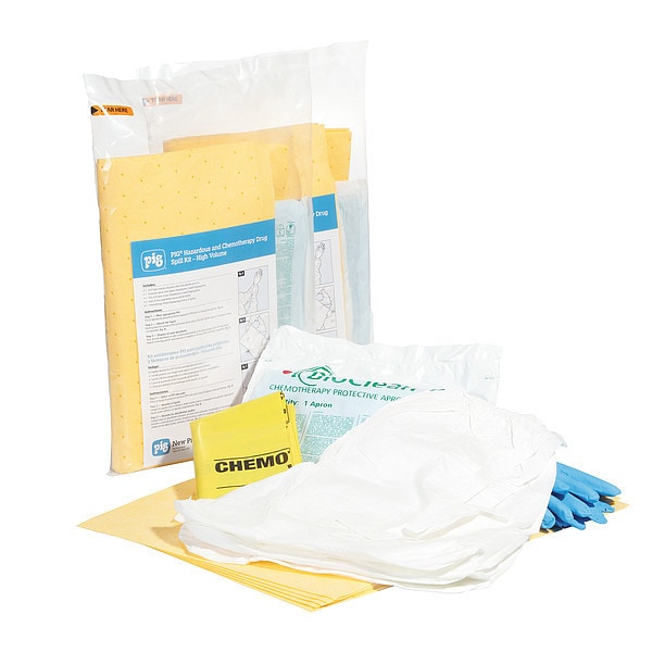 Pig Spill Kit, 6 L Volume Absorbed per Kit, Not Applicable Capacity, Bag, Yellow, 3 - KIT2011