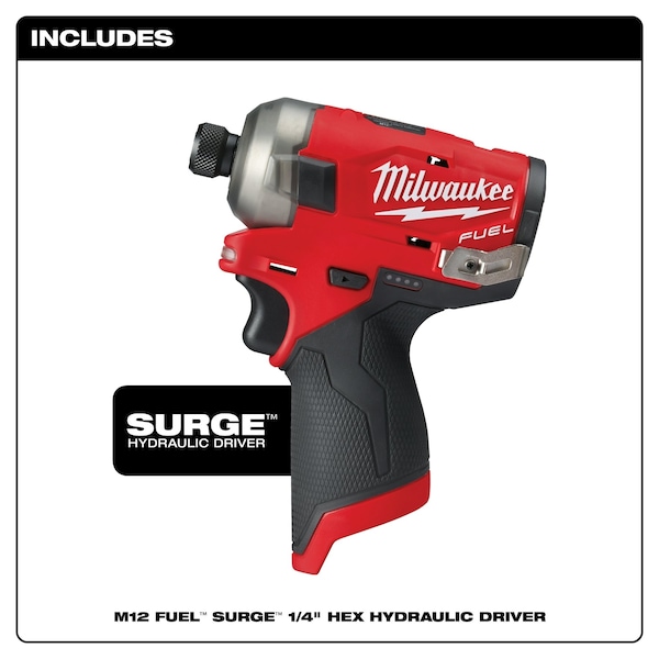 Milwaukee Tool M12 FUEL SURGE 1/4" Hex Hydraulic Driver Bare Tool - 2551-20