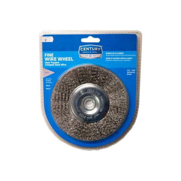 Century Drill & Tool Century Drill 76853 Bench Grinder Wire Wheels 5" Dia. Steel Crimped - 76853