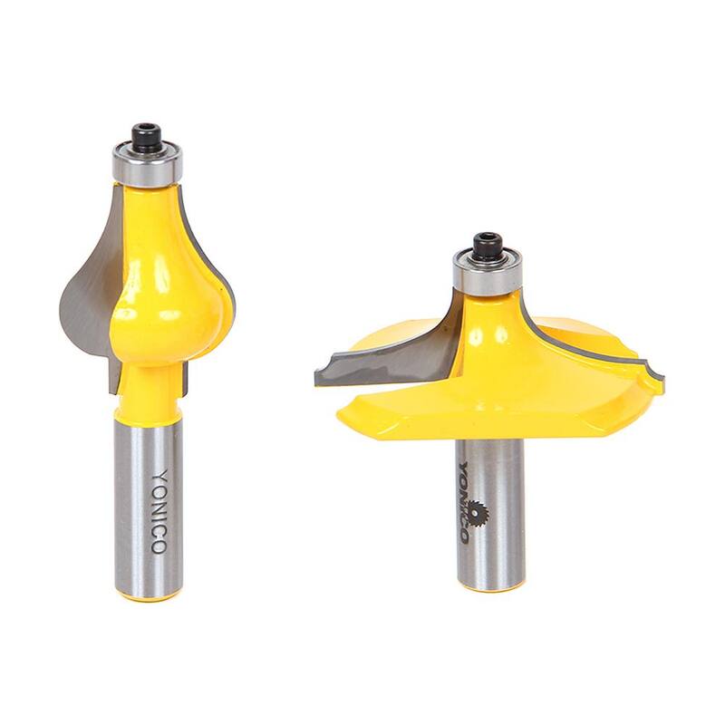 Yonico Moldura de Barandal con Borde Biselado 1/2 pulgada Shank Juego de Brocas con Punta de Carburo (2 Piezas) - 18230