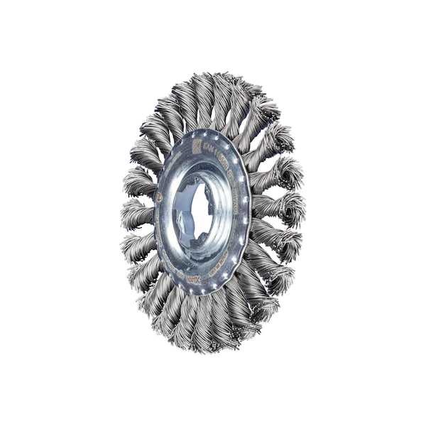 Pferd 4-1/2" OD full cable twist knot wheel brush - .020" carbon steel wire, X-LOCK mounting system - 80708