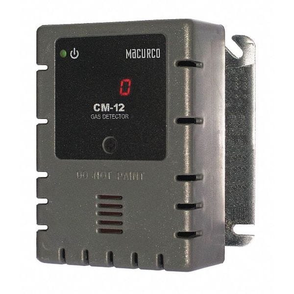 Macurco Fixed Gas Detector, Carbon Monoxide, Line Voltage, Digital Display, Internal Buzzer, 2 Relays - CM-12