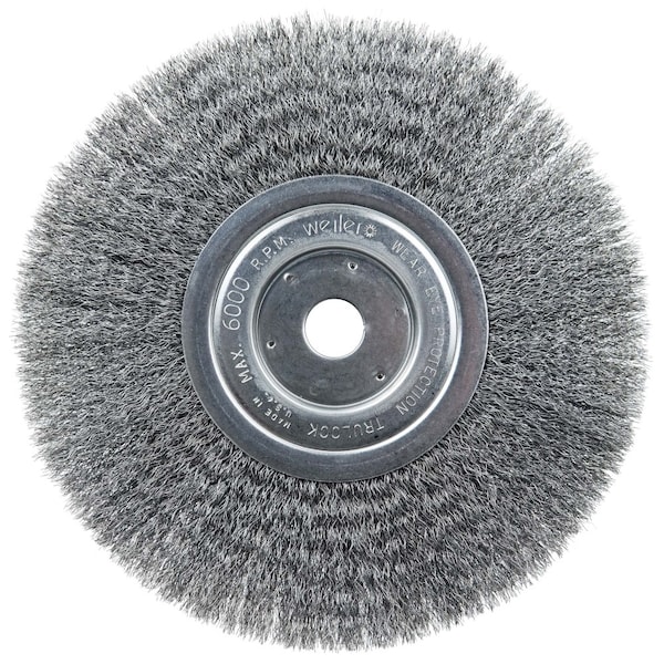 Weiler 8" Narrow Face Crimped Wire Wheel, .006" Steel Fill, 3/4" Arbor Hole - 1138