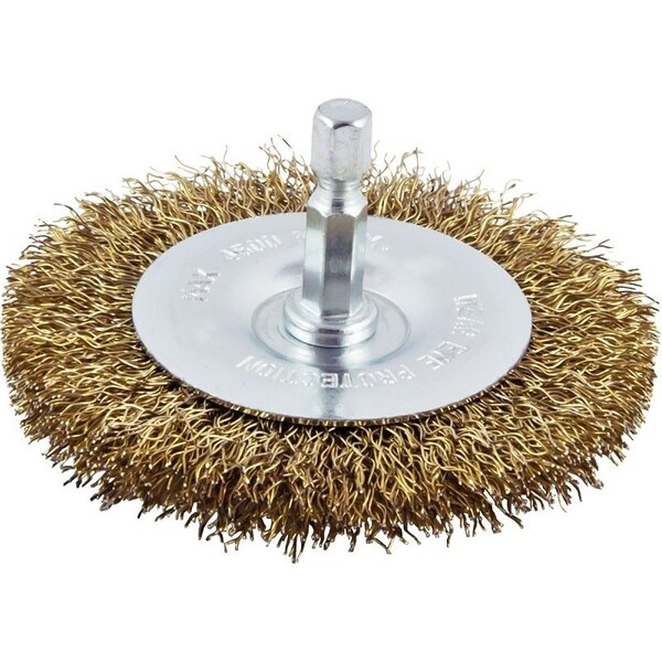 Vulcan Wire Wheel Brush, 4 in Dia, 1/4 in Quick Change Shank in Arbor/Shank - 322121OR