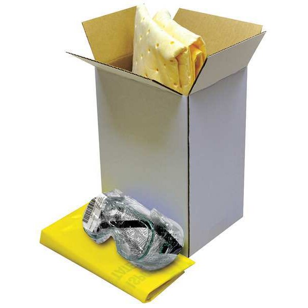 Spilfyter Spill Kit, 2 gal Volume Absorbed per Kit, 4 gal Capacity, Box, Yellow, 12 - 205071