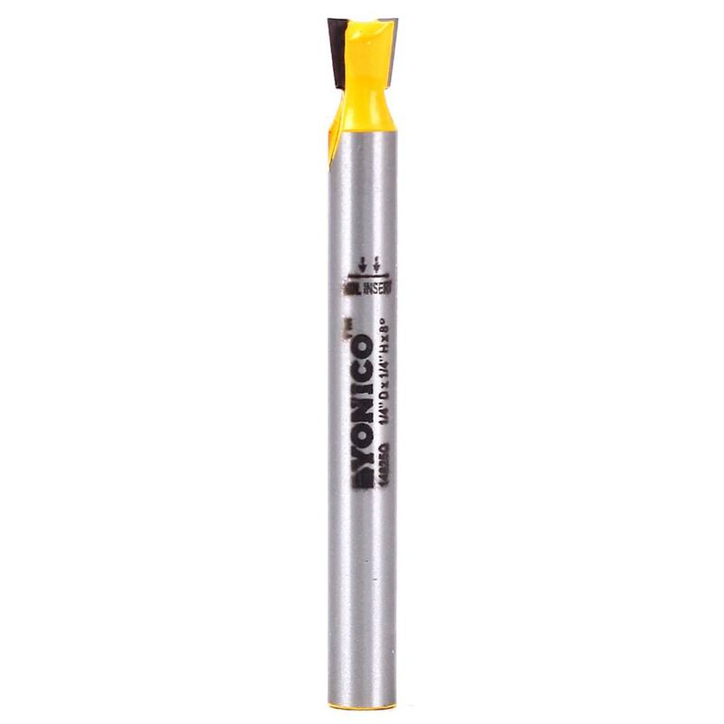 Yonico Dovetail 8 grados 1/4 pulg. Broca de enrutador con punta de carburo - 14825q