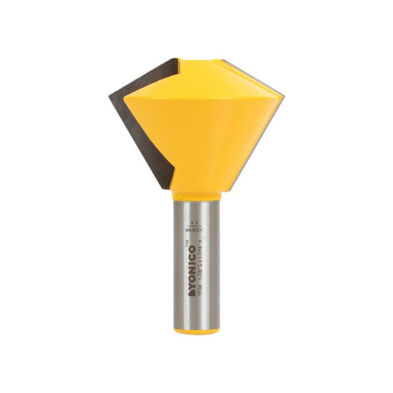 Yonico Birdsmouth de hasta 1-1/8 pulgadas. para material de 1/2 pulgada. Fresa enrutadora con punta de carburo y vástago de 1/2 pulgada - 15139