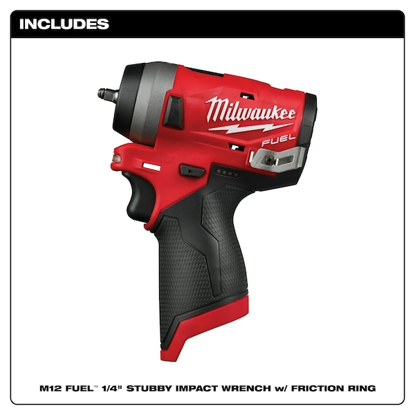 Milwaukee Tool M12 FUEL 1/4"  Stubby Impact Wrench - 2552-20