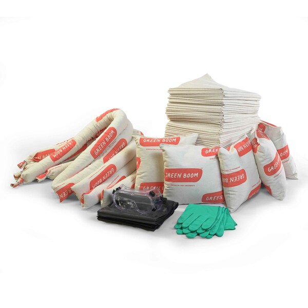 Green Boom Spill Kit, 30 gal Volume Absorbed per Kit, 30 gal Capacity, Drum - SK030ISPBM