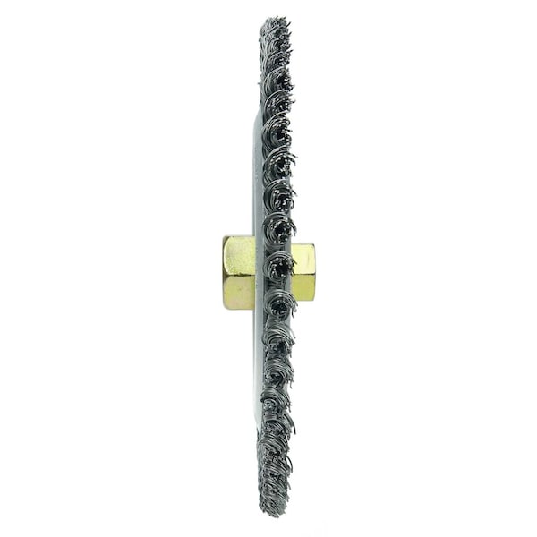 Weiler Dually 7" Brush, .020" Steel Wire Fill, 5/8"-11 UNC Double-Hex - 79800