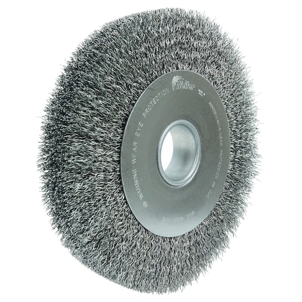 Weiler 10" Wide Face Crimped Wire Wheel .014" Steel Fill 2" Arbor Hole - 3200