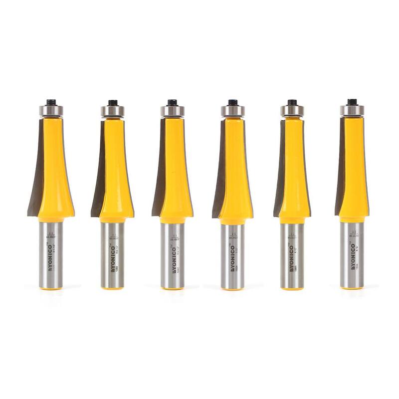 Juego de 6 brocas para router con punta de carburo para redondear el diapasón de guitarra de 1/2 pulgada - 13601