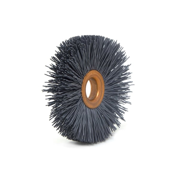 Brush Research Manufacturing CY2500AO Abrasive Nylon Copper Center Wheel, 2" Dia., 500AO, .500" Arbor Hole, .500" Trim - CY2500AO