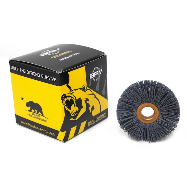 Brush Research Manufacturing CY2500AO Abrasive Nylon Copper Center Wheel, 2" Dia., 500AO, .500" Arbor Hole, .500" Trim - CY2500AO