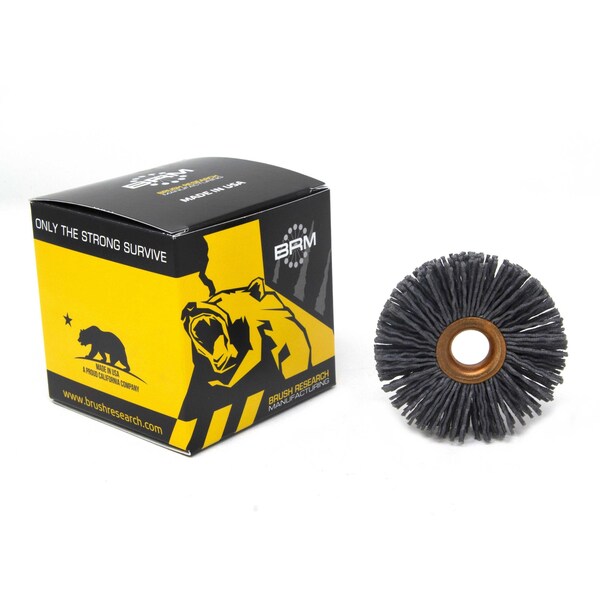 Brush Research Manufacturing CY212120SC Abrasive Nylon Copper Center Wheel, 2.5" Dia., 120SC, .500" Arbor Hole, .750" Trim - CY212120SC