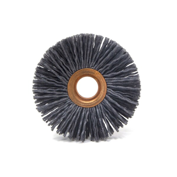 Brush Research Manufacturing CY212120SC Abrasive Nylon Copper Center Wheel, 2.5" Dia., 120SC, .500" Arbor Hole, .750" Trim - CY212120SC
