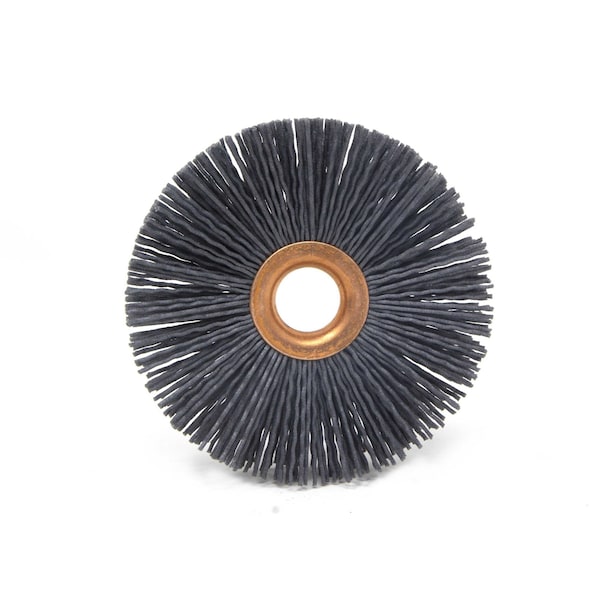 Brush Research Manufacturing CY312180SCF Abrasive Nylon Copper Center Wheel, 3.5" Dia., 180SC, .625" Arbor Hole, 1.187" Trim - CY312180SCF