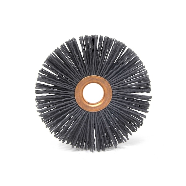 Brush Research Manufacturing CY3120SCF Abrasive Nylon Copper Center Wheel, 3" Dia., 120SC, .625" Arbor Hole, 1.000" Trim - CY3120SCF