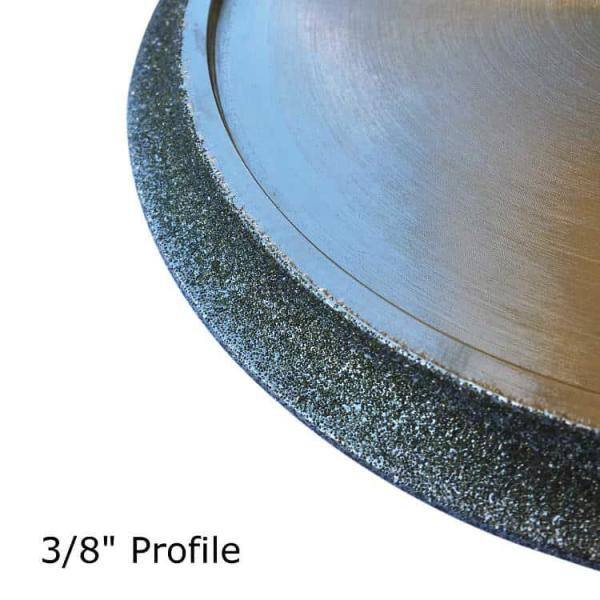 Ruedas Perfiladoras de Diamante Electrochapadas de 10 pulgadas para Albañilería, Radio de 3/8", Demi Bullnose, #40/50 Grit, 5/8" Arbor - PW100038A5