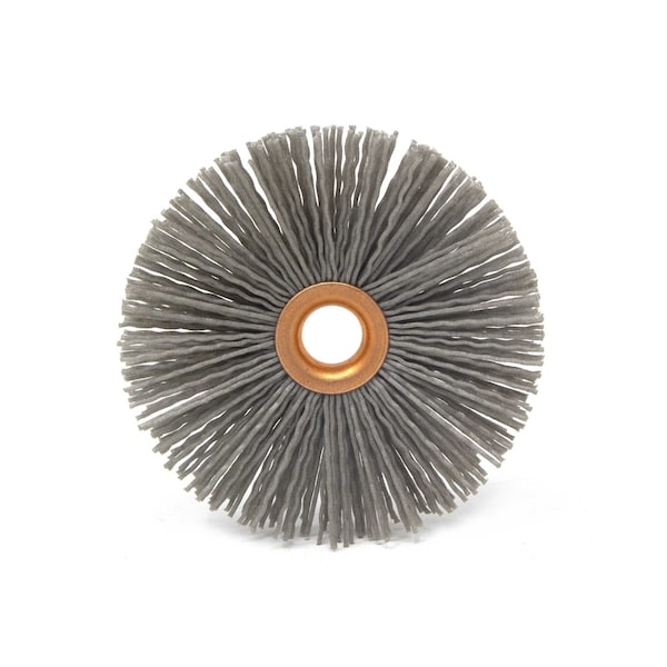 Brush Research Manufacturing CY312180AO Abrasive Nylon Copper Center Wheel, 3.5" Dia., 180AO, .500" Arbor Hole, 1.187" Trim - CY312180AO