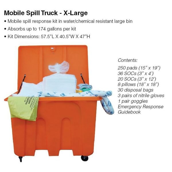 Brady Spill Kit, 184 gal Volume Absorbed per Kit, Chest, Orange - SKA-XLT