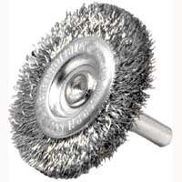 Weiler Wire Wheel Brush, 4 in Dia, 1/4 in Arbor/Shank - 36416