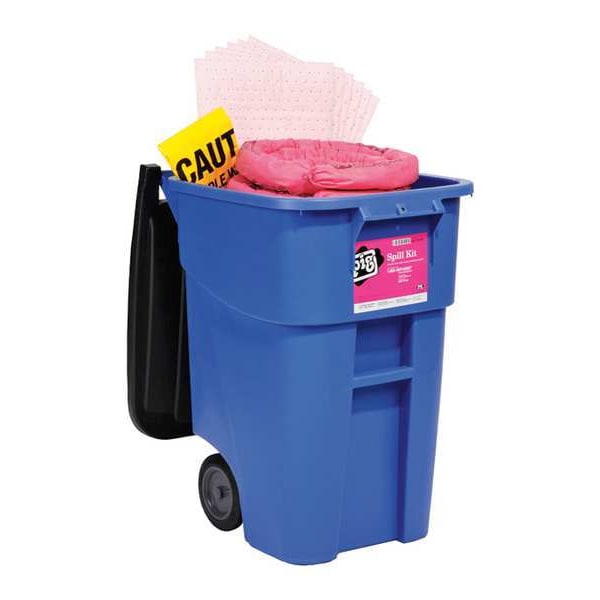 Pig Spill Kit, 34 gal Volume Absorbed per Kit, Not Applicable Capacity, Can, Blue, 91 - KIT359