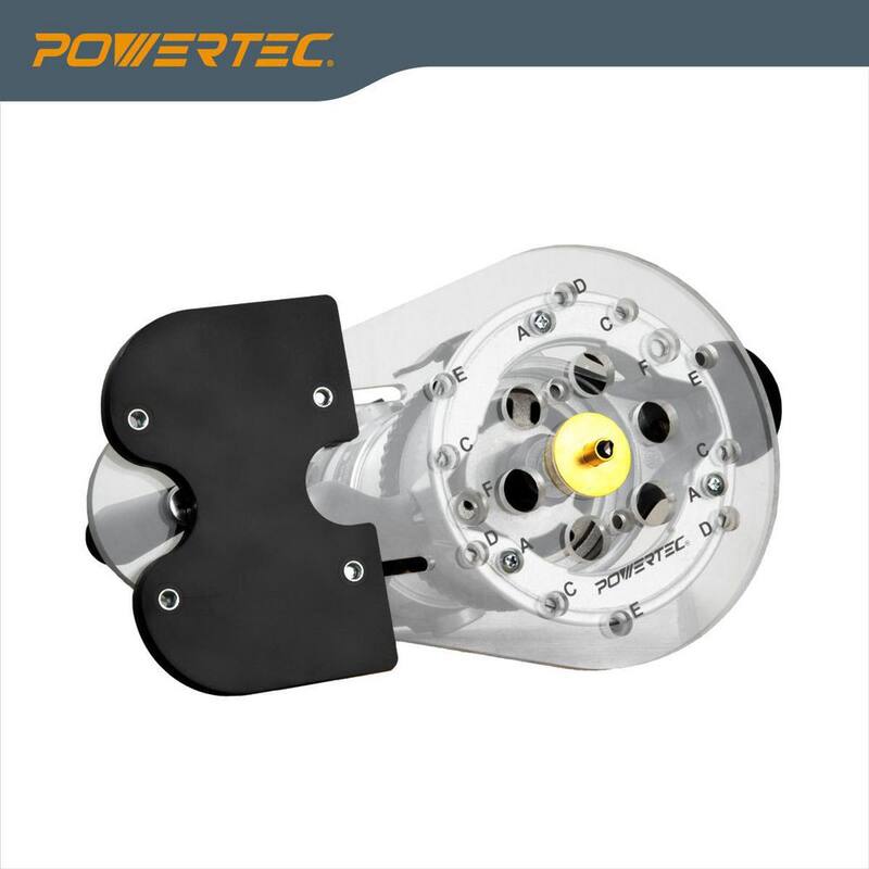 Placa universal para Router POWERTEC con cerca reversible para enrutamiento de bordes, perillas y tornillos para montaje adaptable - 71398