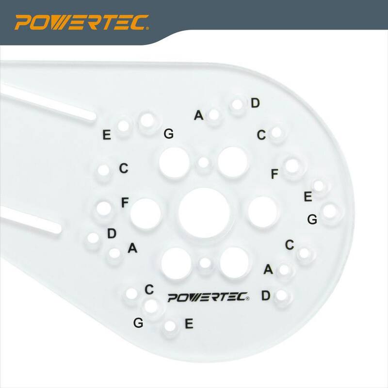 Placa universal para Router POWERTEC con cerca reversible para enrutamiento de bordes, perillas y tornillos para montaje adaptable - 71398