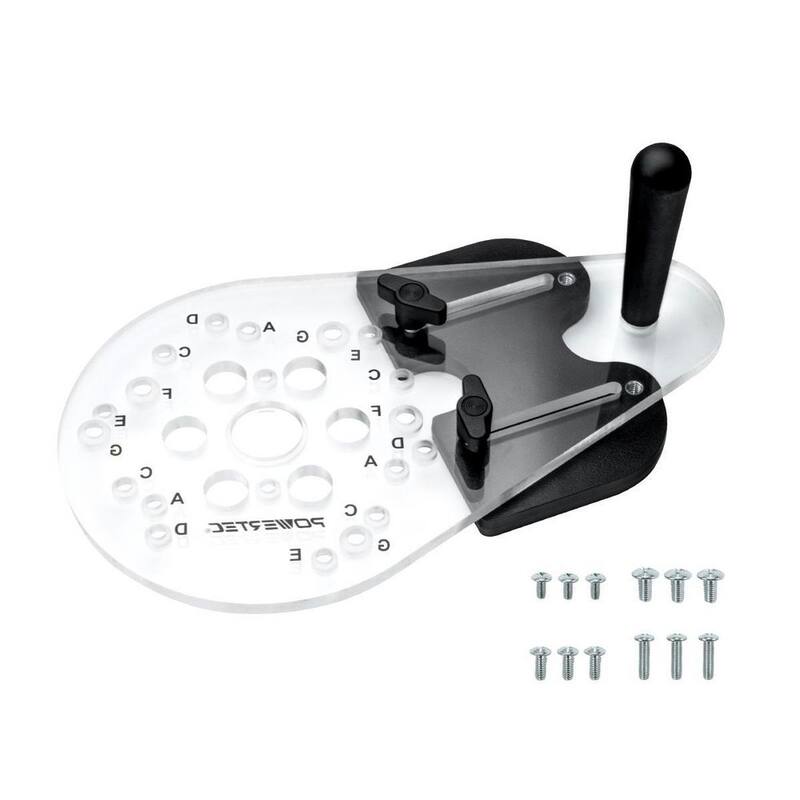 Placa universal para Router POWERTEC con cerca reversible para enrutamiento de bordes, perillas y tornillos para montaje adaptable - 71398