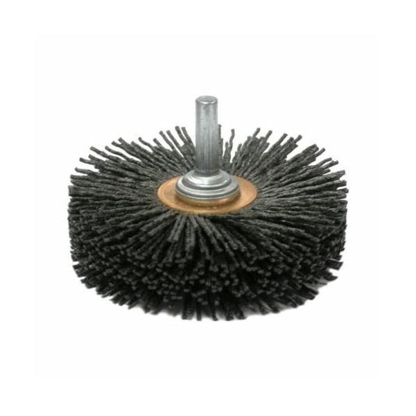 Nylox Wheel Brush, Conflex, 3 in Brush Dia, 1 in Face W, Crimped Filament/Wire Type, 0.043 in Filament/Wir - 86171
