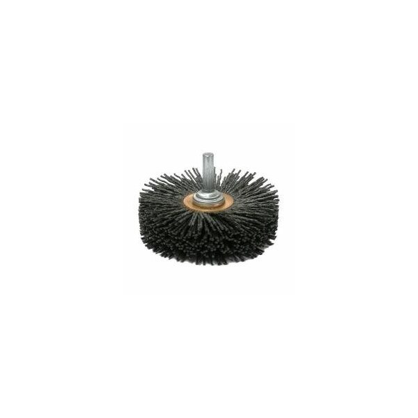 Nylox Wheel Brush, Conflex, 3 in Brush Dia, 1 in Face W, Crimped Filament/Wire Type, 0.043 in Filament/Wir - 86171