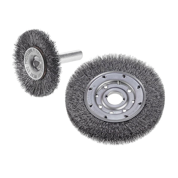 Cgw Abrasives Fast Cut Medium Face Radial Wheel Brush, 6 in Dia Brush, 0.014 in Dia Crimped Filament/Wire, 2 in Ar - 60665