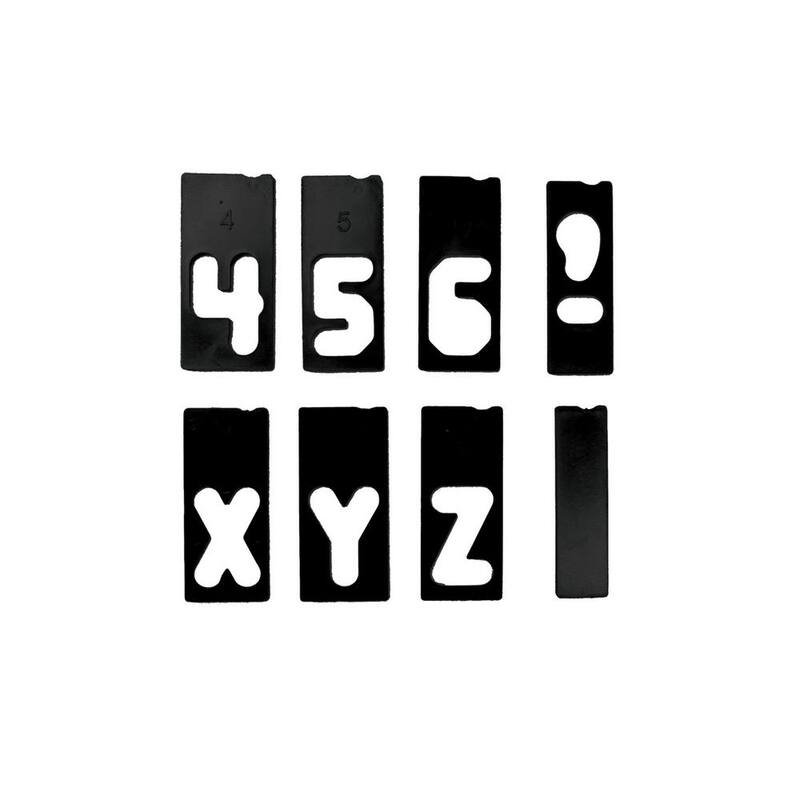 Juego de letras y números para hacer letreros horizontales de 1-1/2 pulgadas (42 piezas) - 2202 de Milescraft