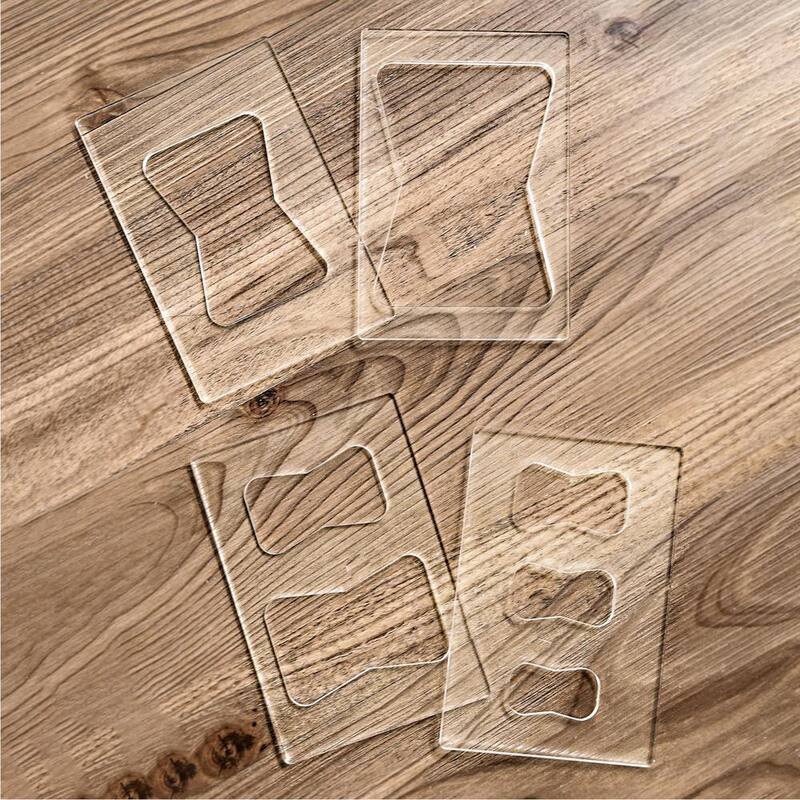 Plantilla de Router Butterfly Bowtie de Acrílico Transparente de 1/4 de Pulgada de Grosor para Carpintería, Cortes Precisos (Paquete de 8) - 71105-P2N