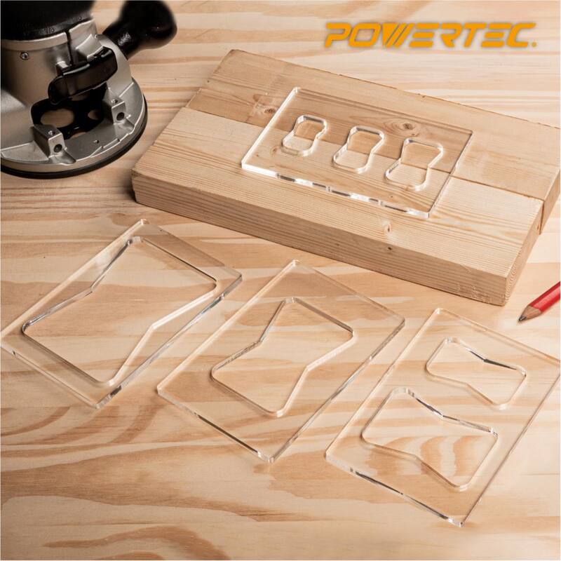 Plantilla de Router Butterfly Bowtie de Acrílico Transparente de 1/4 de Pulgada de Grosor para Carpintería, Cortes Precisos (Paquete de 8) - 71105-P2N
