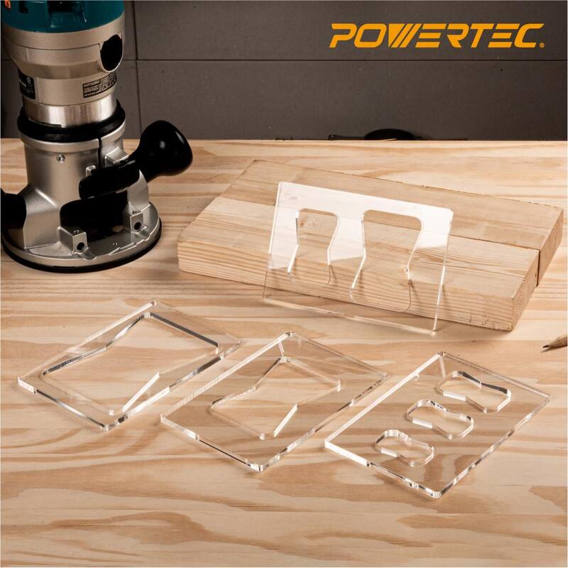 Plantilla de Router Butterfly Bowtie de Acrílico Transparente de 1/4 de Pulgada de Grosor para Carpintería, Cortes Precisos (Paquete de 8) - 71105-P2N