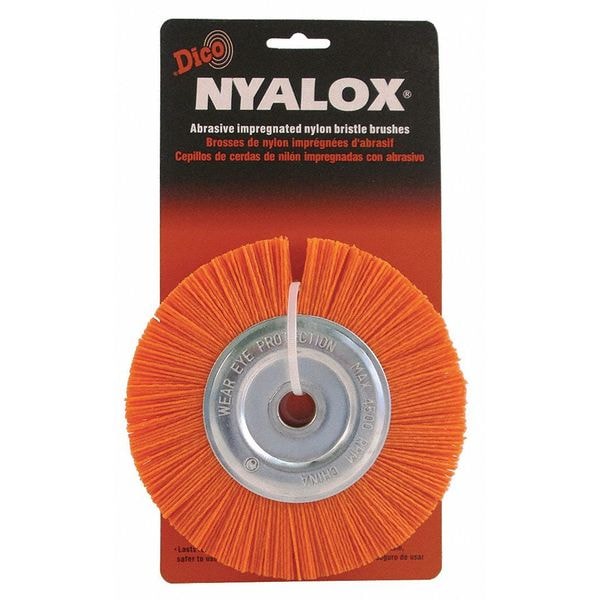 Nyalox By Dico Nyalox Wheel Brush, 120 Grit, Orange, 6" - 7200067