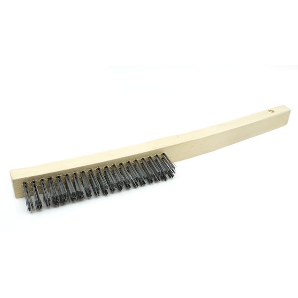 Continental Abrasives 3x19 Wood Long Curved Handle Stainless Wire brush - W8-0105