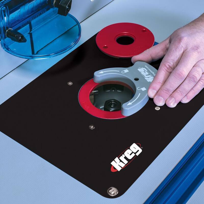 Placa de inserción de mesa de enrutador de precisión Kreg con anillos Level-Loc (preperforada Triton) - PRS4034