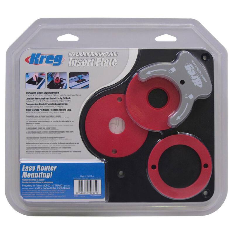 Placa de inserción de mesa de enrutador de precisión Kreg con anillos Level-Loc (preperforada Triton) - PRS4034